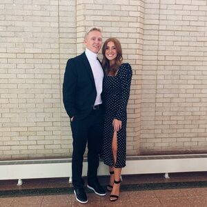 Polka dotted Lulus midi dress with slit